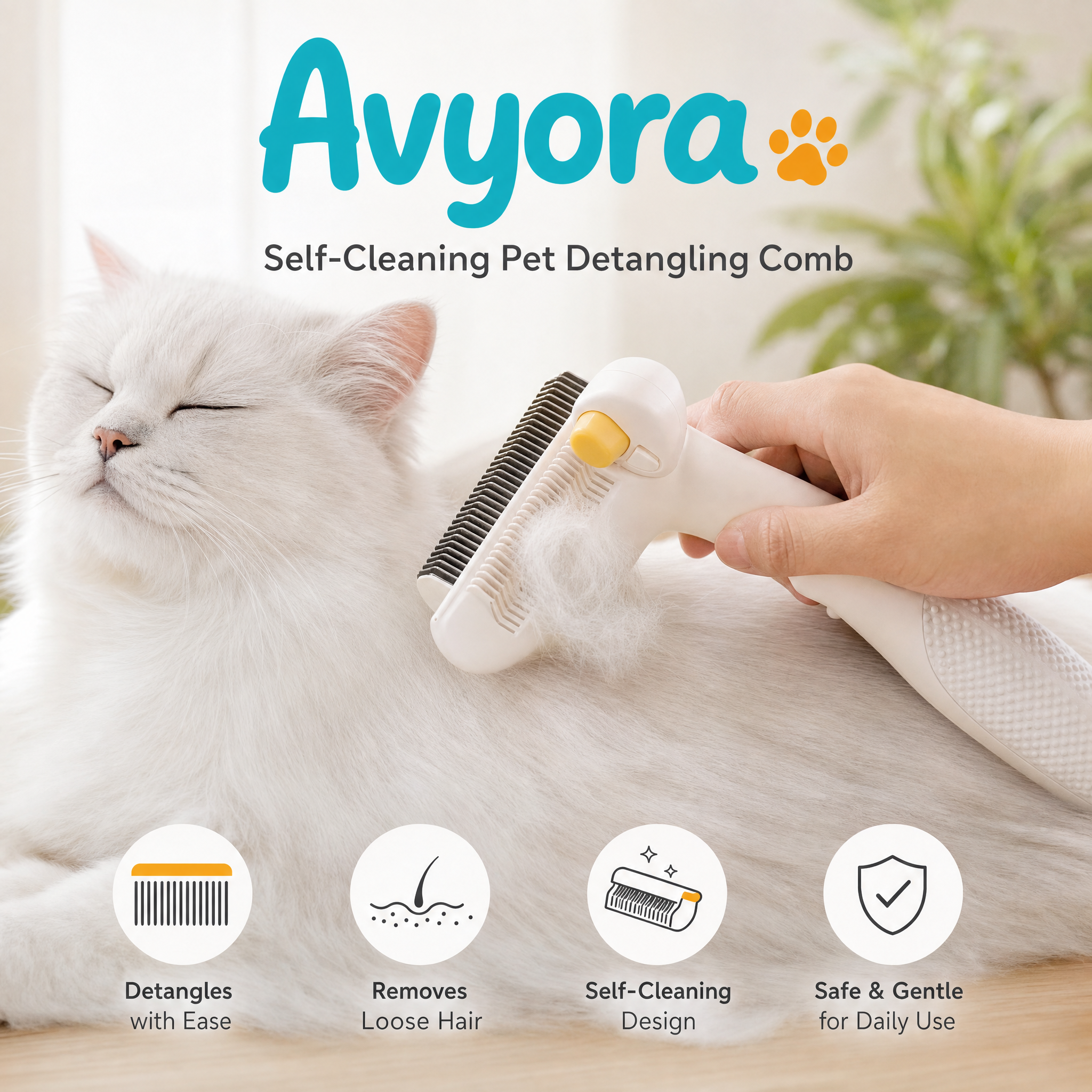 AVYORA Floating Stainless Steel Grooming Brush