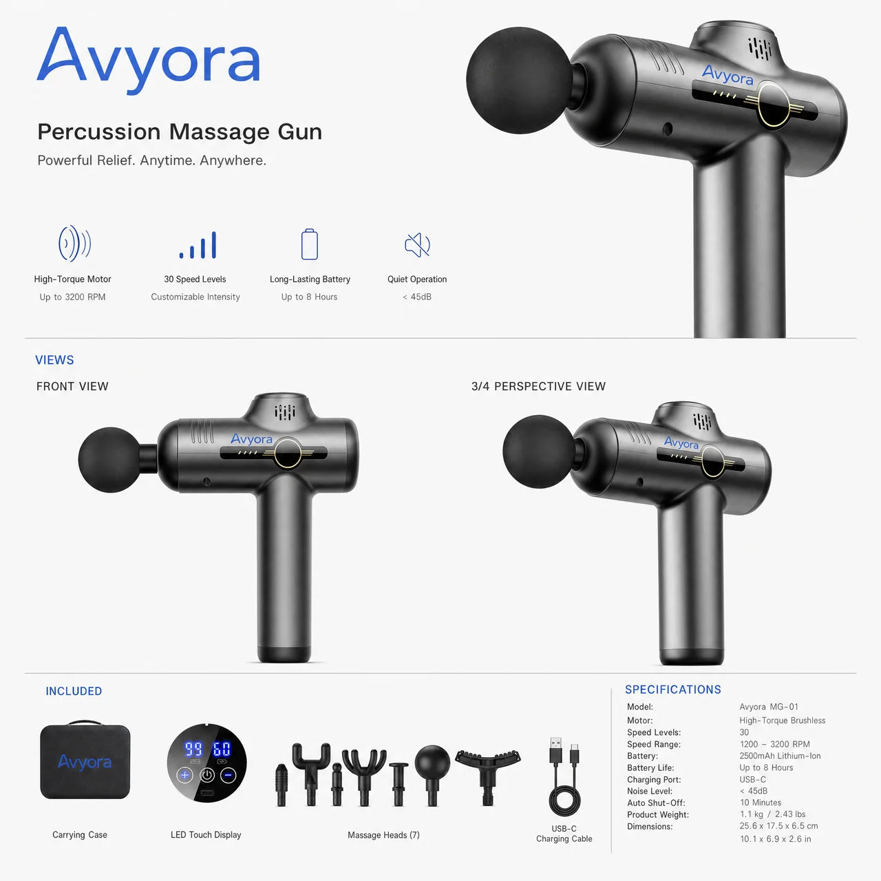 Avyora DeepPulse™ Massage Gun